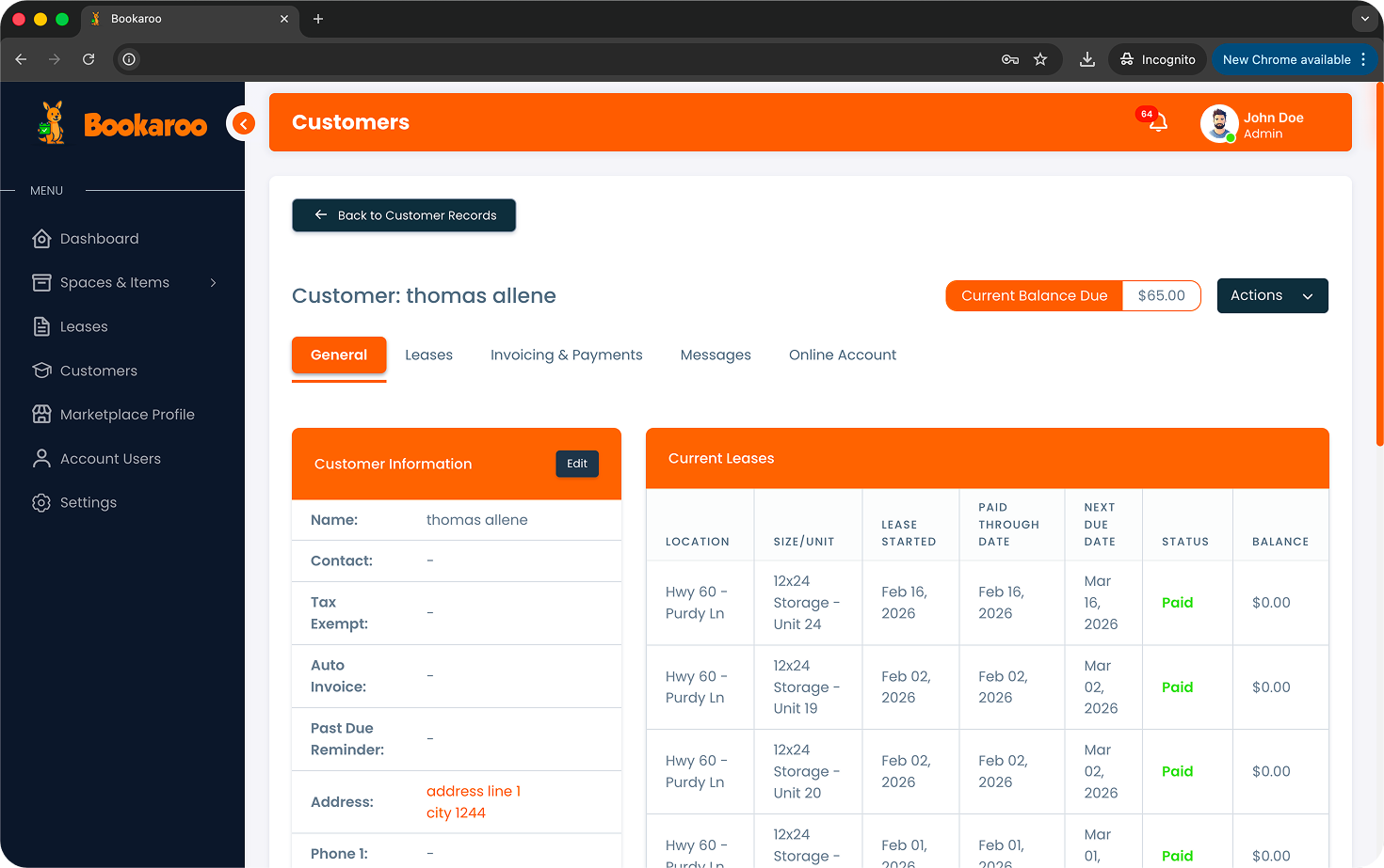 Status and balance visibility